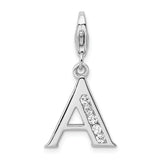 Adornica Diamonds Amore LaVita Sterling Silver CZ Letter A with Lobster Clasp Charm