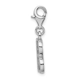 Sterling Silver CZ Letter B W/Lobster Claw Clasp Clasp Charm Charms