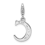 Sterling Silver CZ Letter C W/Lobster Claw Clasp Clasp Charm Charms