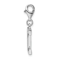 Sterling Silver CZ Letter E with Lobster Clasp Charm
