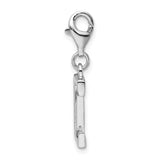 Sterling Silver CZ Letter E with Lobster Clasp Charm