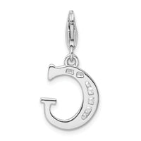 Sterling Silver CZ Letter G with Lobster Clasp Charm
