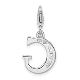 Sterling Silver CZ Letter G with Lobster Clasp Charm