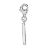 Sterling Silver CZ Letter I with Lobster Clasp Charm