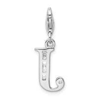 Adornica Diamonds Sterling Silver Amore La Vita Rhodium-plated CZ Letter J Initial Charm