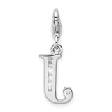 Adornica Diamonds Sterling Silver Amore La Vita Rhodium-plated CZ Letter J Initial Charm