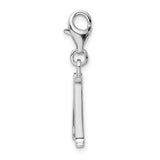 Sterling Silver CZ Letter M with Lobster Clasp Charm