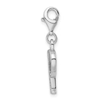 Sterling Silver CZ Letter P W/Lobster Claw Clasp Clasp Charm Charms