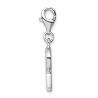 Sterling Silver CZ Letter R W/Lobster Claw Clasp Clasp Charm Charms