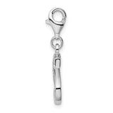 Amore La Vita Sterling Silver Rhodium-plated CZ Letter S Initial Charm