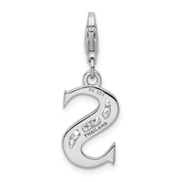 Amore La Vita Sterling Silver Rhodium-plated CZ Letter S Initial Charm
