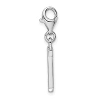 Sterling Silver CZ Letter T W/Lobster Claw Clasp Clasp Charm Charms