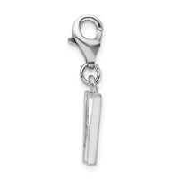 Sterling Silver CZ Letter W W/Lobster Claw Clasp Clasp Charm Charms