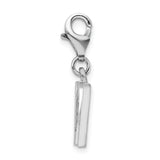 Sterling Silver CZ Letter W W/Lobster Claw Clasp Clasp Charm Charms