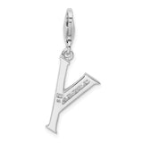 Amore LaVita Sterling Silver CZ Letter Y with Lobster Clasp Charm