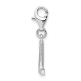Amore LaVita Sterling Silver CZ Letter Z with Lobster Clasp Charm