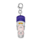 Amore La Vita Sterling Silver RH 3-D Enameled Train w/Lobster Clasp Charm QCC1051