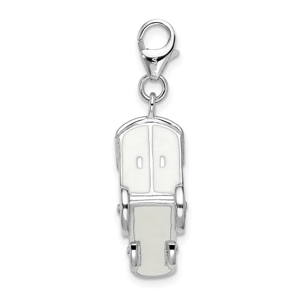 Amore La Vita Sterling Silver RH 3-D Enameled Train w/Lobster Clasp Charm QCC1051