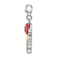 Goldia Sterling Silver Enameled Pet Picture Frame W/Lobster Claw Clasp Charm