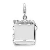 Goldia Sterling Silver Enameled Pet Picture Frame W/Lobster Claw Clasp Charm