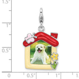 Goldia Sterling Silver Enameled Pet Picture Frame W/Lobster Claw Clasp Charm