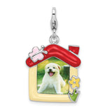 Goldia Sterling Silver Enameled Pet Picture Frame W/Lobster Claw Clasp Charm