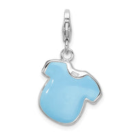 Goldia Sterling Silver Enameled Shirt W/Lobster Claw Clasp Charm