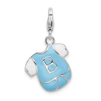 Goldia Sterling Silver Enameled Shirt W/Lobster Claw Clasp Charm
