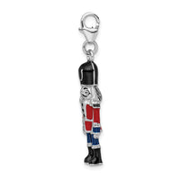 Amore LaVita Sterling Silver 3-D Enameled Nut Cracker with Lobster Clasp Charm