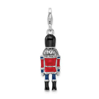 Amore LaVita Sterling Silver 3-D Enameled Nut Cracker with Lobster Clasp Charm