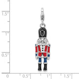 Amore LaVita Sterling Silver 3-D Enameled Nut Cracker with Lobster Clasp Charm