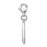Sterling Silver CZ Letter A with Lobster Clasp Charm