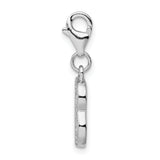 Amore LaVita Sterling Silver CZ Letter B with Lobster Clasp Charm