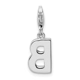 Amore LaVita Sterling Silver CZ Letter B with Lobster Clasp Charm
