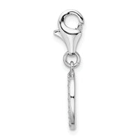 Couture Jewelers- 925 Sterling Silver Rhodium Plated Alphabet Pendant- D Letter Charm with Lobster Claw Clasp Fine Jewelry Design for Men or Women (33mm x 8mm)