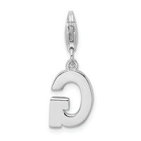 Goldia Sterling Silver CZ Letter G w/Lobster Claw Clasp Charm