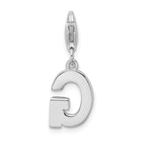 Goldia Sterling Silver CZ Letter G w/Lobster Claw Clasp Charm