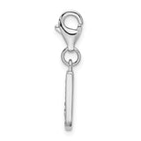 Adornica Diamonds Sterling Silver Amore La Vita Rhodium-plated CZ Letter J Initial Charm
