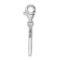 Sterling Silver RH CZ Letter K w/Lobster Clasp Charm
