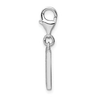 Sterling Silver CZ Letter M W/Lobster Claw Clasp Clasp Charm Charms