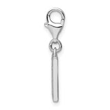 Sterling Silver CZ Letter M W/Lobster Claw Clasp Clasp Charm Charms