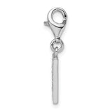 Amore La Vita Sterling Silver Rhodium-plated CZ Letter N Initial Charm