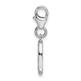 Sterling Silver CZ Letter Q W/Lobster Claw Clasp Clasp Charm Charms