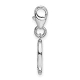 Sterling Silver CZ Letter Q W/Lobster Claw Clasp Clasp Charm Charms