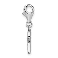 Sterling Silver CZ Letter R W/Lobster Claw Clasp Clasp Charm Charms