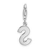 Sterling Silver CZ Letter S W/Lobster Claw Clasp Clasp Charm Charms