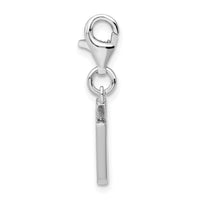 Sterling Silver CZ Letter U W/Lobster Claw Clasp Clasp Charm Charms