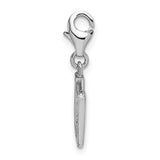 Sterling Silver CZ Letter V W/Lobster Claw Clasp Clasp Charm Charms