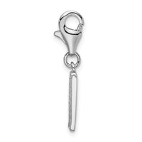 Sterling Silver CZ Letter W W/Lobster Claw Clasp Clasp Charm Charms