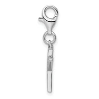 Sterling Silver CZ Letter X W/Lobster Claw Clasp Clasp Charm Charms